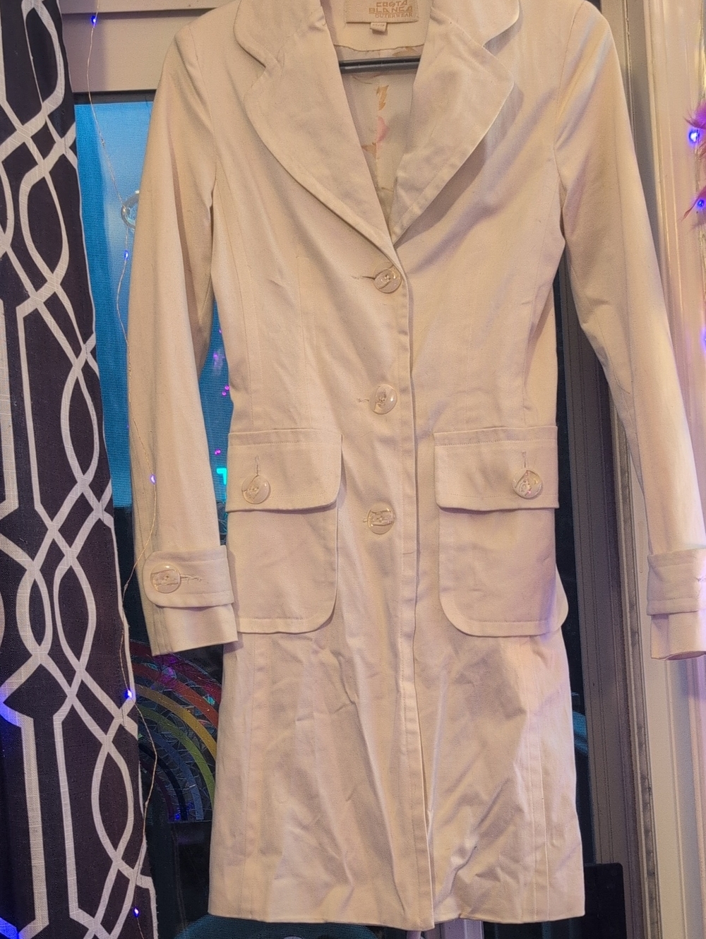 Costa Blanca White Tailored Trench Coat